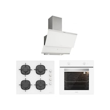 Silverline BO6501W01 - CS5335W01 - 3420 Classy 60 Beyaz Cam Ankastre Set