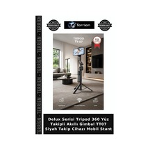 Delux Serisi Tripod 360 Yüz Takipli Akıllı Gimbal Tt07 Siyah  Mobil Stant