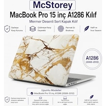 Macbook Pro Kılıf 15 İnç Marble A1286 Eski Ethernet Girişli Model 2008-2012 İle Uyumlu Marble 03