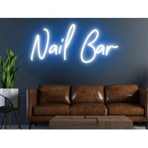 Nail Bar Yazılı Neon Tabela Mavi