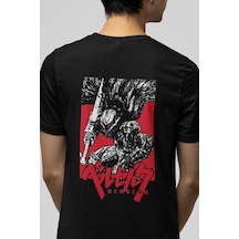 Berserk Ön Arka Baskılı Red Desing Tişört Siyah
