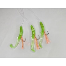 Silikon At Çek Takımı 2 Ad Silikon Balıklı Çapari 6,5 Cm Fıstık