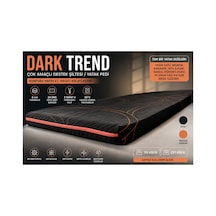 Dark Trend Sleep Yıkanabilir Kılıf Orta Sert Sünger Yatak Pedi & Şiltesi Topper 5 Cm Turuncu Şeritli Siyah