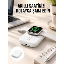 Kablosuz Ve Kablolu Şarj Destekli 10000 Mah Taşınabilir Powerbank Yeni Nesil - Lisinya Beyaz