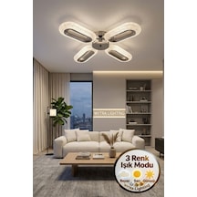 LumiaLighting Eclipse Model 4"lü Gümüş 3 Renk Modu Ledli Modern Tavana Sıfır Salon Mutfak Yatak Odası Led Avize