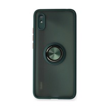 Xiaomi Redmi 9a Kılıf Montreal Yüzüklü Silikon Kapak - Yeşil 0.2M-Çok Renkli