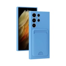 Newface Samsung Galaxy S24 Ultra Kılıf Kelvin Kartvizitli Silikon - Mavi