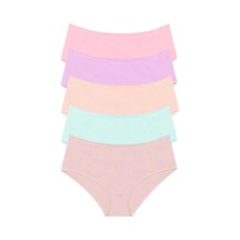 1007 Kadın Mix 5'lı Günlük Bato Külot 1007-v9-pembe, Lilla, Somon, Mint, Vizon Çok Renkli