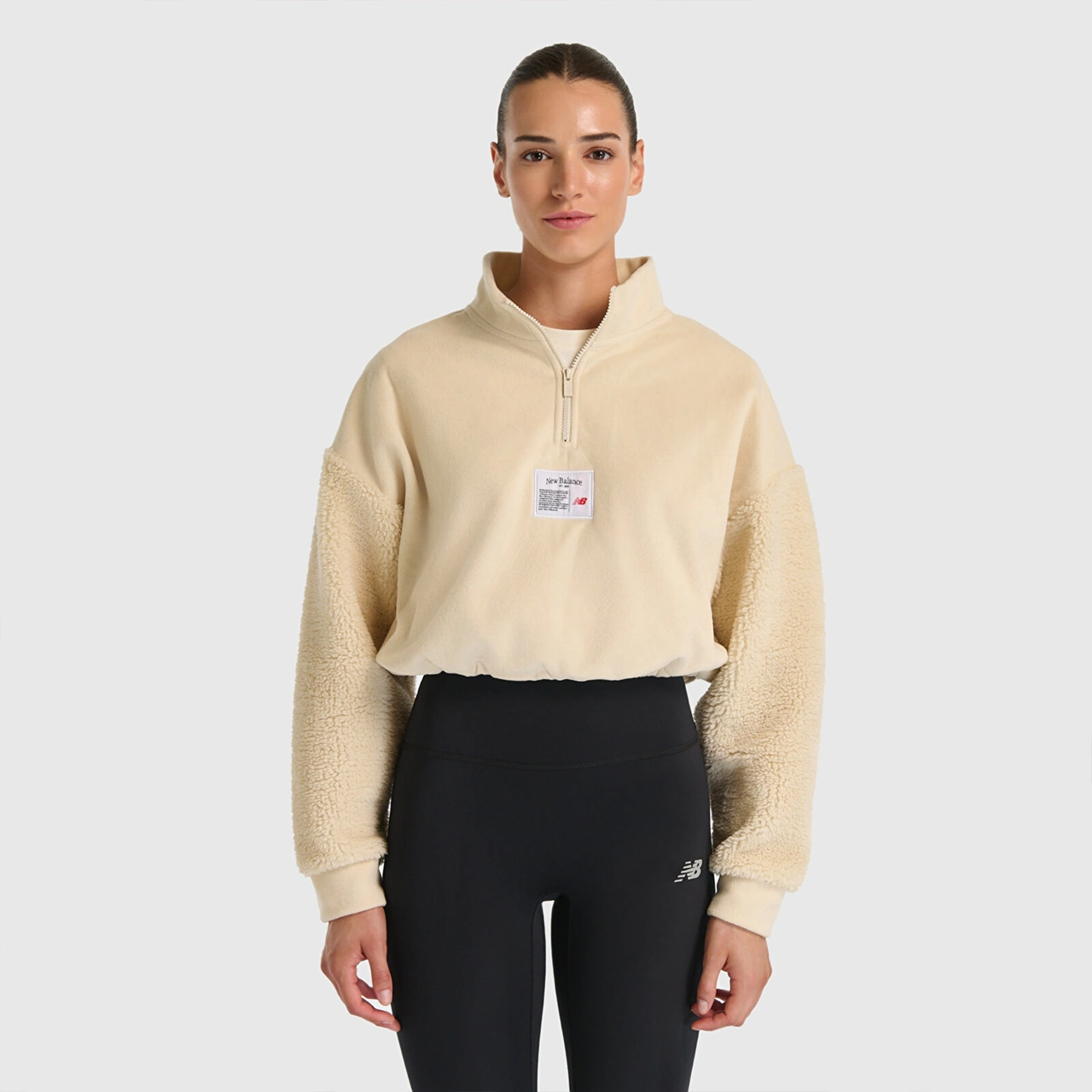New Balance Nb Lifestyle Kadın Bej Sweatshirt Wnc3512-sst Bej