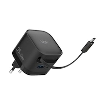 Linktech G855 Premium 35w Qc4.0 Gan Usb-a + Type-c Sabit Kablolu Şarj Aleti -