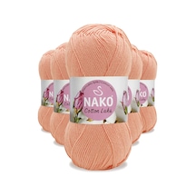 5 Adet Cotton Lüks Yelek Tunik Kazak Bluz Hırka İpi Yünü Somon 97594