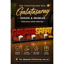 Kırmızı Sarı Taraftar Temalı Dekoratif İsimlik Ve Mumluk Seti