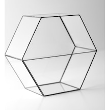 22x20x10cm Siyah Geometrik Teraryum Cam Fanus Takı Aksesuar Çikolata Kutusu Diğer