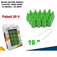 Sivri Mermi Tip Bijon Kapağı Plastik Yeşil Renk 19 mm Bijon