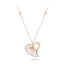 Kuyumcudukkani Zincirli"kenar Taşlı Kalp"kolye-37210-r-w Rose Gold