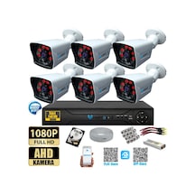 6 Kameralı-5mp Lensli 1080p Fullhd Kamera Seti - Su Gecirmez