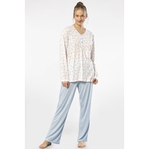 Empirme Patlı Battal Uzun Kollu Pijama Takım 001