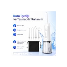 Şarjlı Ağız Duşu 320 Ml Su Hazneli 4 Modlu 20-140 Psı 1500 Mah Type-c Ipx7 5 Başlıklı Taşınabilir Ağız Bakım Cihazı