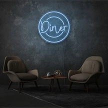 Restoranlara Özel Diner Yazılı Neon Tabela Mavi