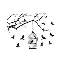 Folyo Sticker Kuş Kafesi Adkpquy766 90 Cm Uzunluk Siyah