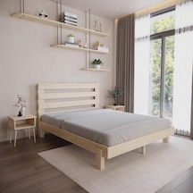 Urban New Model Doğal Çam Ahşap Karyola Ve İki Komodin Set-172 140 x 190