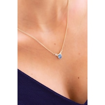 Altın Aqua Taşlı Kolye KOGA0083