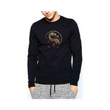 Mk Baskılı Siyah Erkek Örme Sweatshirt