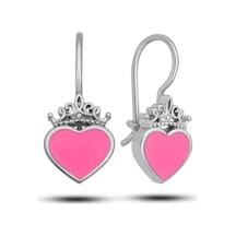 Gümüş Pembe Sallantılı Çocuk Küpe Gümüş Pembe Sallantılı Çocuk Küpe