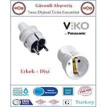 Viko Erkek Fiş + Dişi Fiş - İkisi Bir Arada - Topraklı