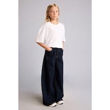 Defacto 90s Wide Leg Düğmeli Jean Pantolon Kız Çocuk H6248a826aunm34 Mavi-nm34