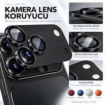 Premium Metal Lens Koruyucu İphone 17/18 Pro Max İle Uyumlu Siyah