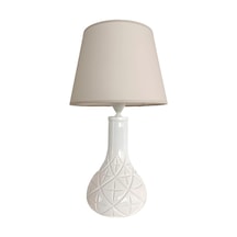 Gina Beyaz Cam Abajur Beyaz