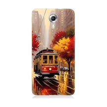 General Mobile Discovery 4g Uyumlu Kırmızı Tramvay Desenli Silikon Kılıf