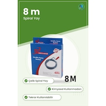 Lavabo Gider Açıcı 8 M Spiral Esnek Yay Çelik Krom Kaplama Duş Si Tekli