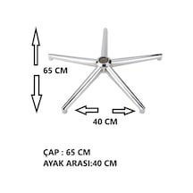Yıldız Ayak Konik Krom Oyuncu Koltuğu Ofis Koltuğu Ayağı
