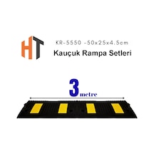 3 Metre Kauçuk Rampa, Otopark Rampası, Kaldırım Rampası 25 X 50 X 4,5 Cm