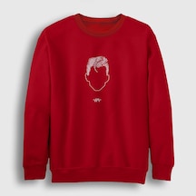 Presmono Unisex Face Arctic Monkeys Sweatshirt Kırmızı