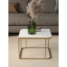 Orta Sehpa Tekli Damla Gold Beyaz Beyaz