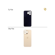 İphone Uyumlu13 Pro Max Altın Renk Arka Kapak Arka Cam Batarya Kapağı Lazer Kesim Kapak Pil Kapağı Standart