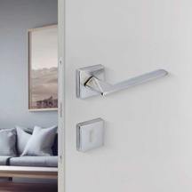 Sese Eliz Modeli Rozetli Oda Kapı Kolu Inox Renk 200-201r-01-53