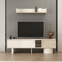 Valento Üst Raflı Tv Ünitesi - Aytaşı-traverten Çok Renkli
