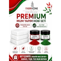 Premium Mum Yapım Hobi Seti - Parafin Wax 250 Gr - 2'li Toz Mum Boyası Seti - Kırmızı, Yeşil Bkfabpw2502ky Karışık