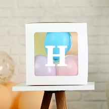 Şeffaf H Harfli Beyaz Kutu Ve Balon Seti Kendin Yap Bebek Çocuk D