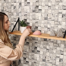 Duvar Rafı, Dekoratif Duvar Rafı, Masif Kayın Modern Duvar Rafı - 80 Cm Diğer