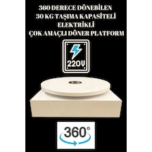360 Derece Dönebilen Mdflam Elektrikli Döner Platform Beyaz