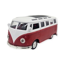 Çek Bırak Klasik T1 Vosvos Minibüs Oyuncak Araba - 14 Cm Nostaljik Hippi Van Lisinya Kırmızı