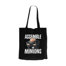 Minions Assemble The Minions Siyah Kanvas Bez Çanta Siyah