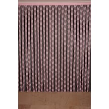 Kelebek Model Pembe Renk İp Perde Hazır Düğmeleri Dikilmiş İp Perde 300 280 Cm Pembe