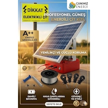 Güneş Enerjili Elektrikli Çit Tam Set 5-6 Dönüm 1000m Tel 25w Panel Yaban Domuzu Koruma Çiti