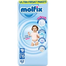 Molfix Bebek Bezi Ultra Fırsat Paketi 15+ Kg 62 Adet 6 Numara